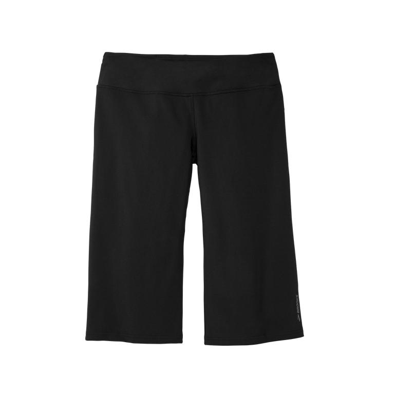 Brooks Womens Venture Capri Running Shorts - Black (720315-KGD)